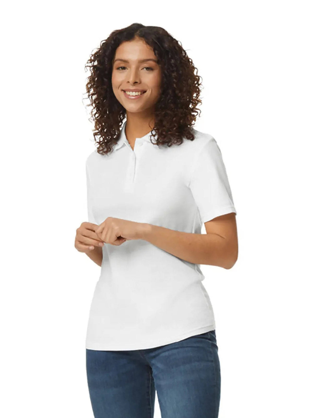Women White Solid Polo T-Shirt | PW43 - view 5
