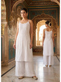 White Viscose Rayon Embroidered Kurta | U3S - view 1