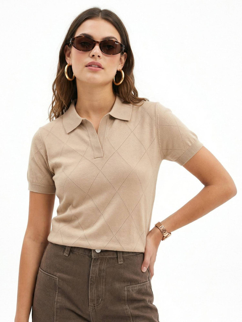 Elite Diamond Wine Regular Fit Polo T-Shirt | TS56 - view 11