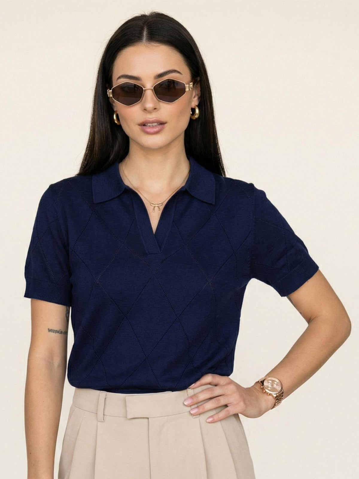Elite Diamond Wine Regular Fit Polo T-Shirt | TS56 - view 19