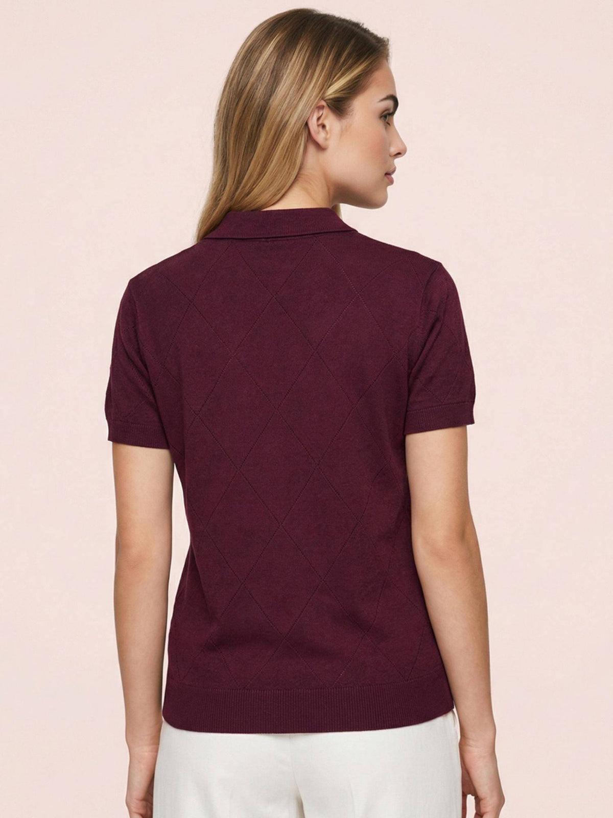 Elite Diamond Wine Regular Fit Polo T-Shirt | TS56 - view 2