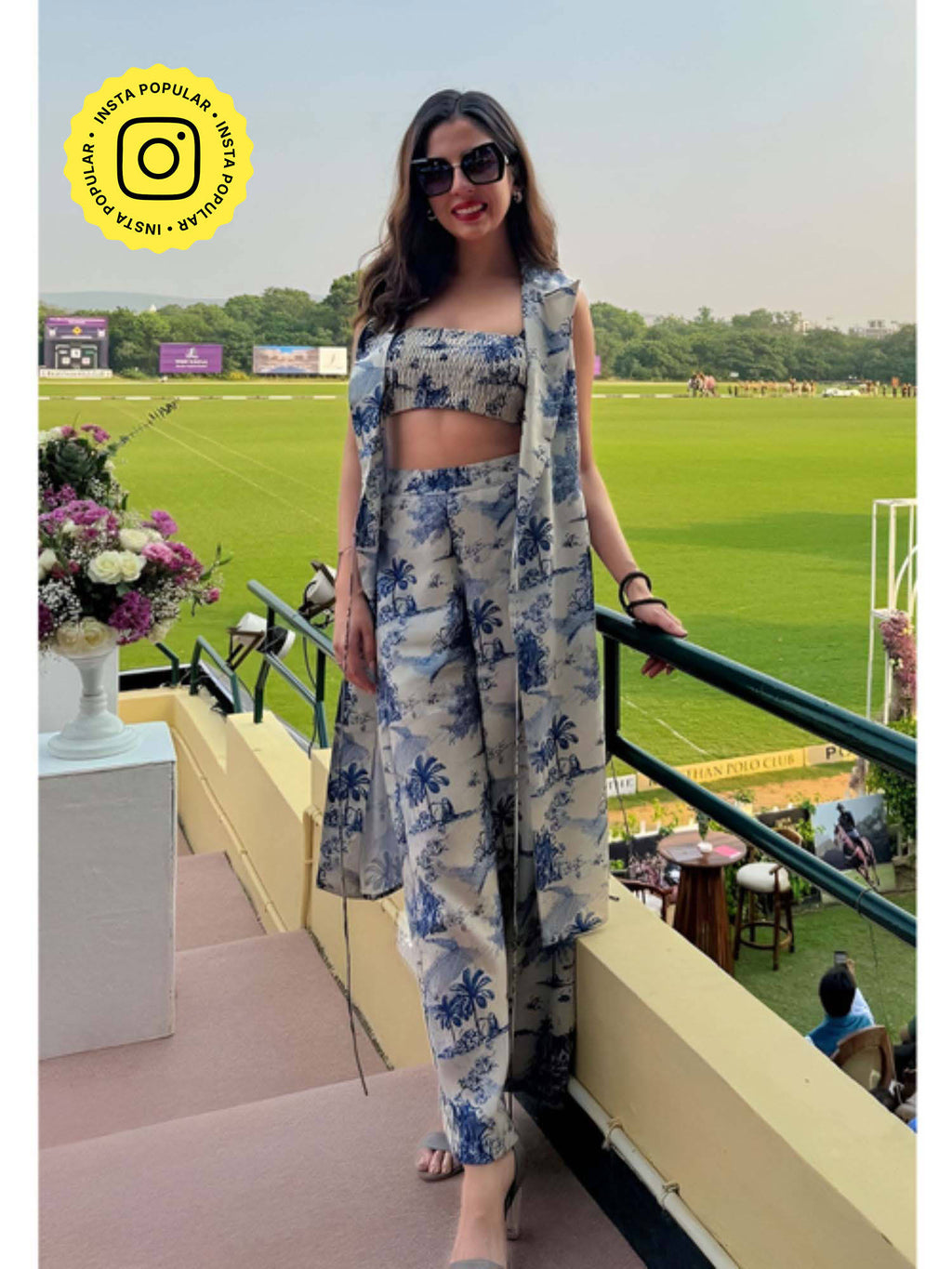 Adele Crop Top - Blue | CT61 - view 1
