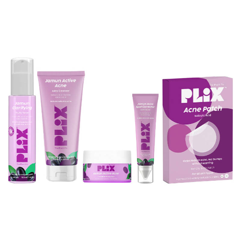 Jamun Active Acne Kit (Toner, Facewash, Moisturizer, Spot Gel & FREE Acne Patch) | PL1 - view 1