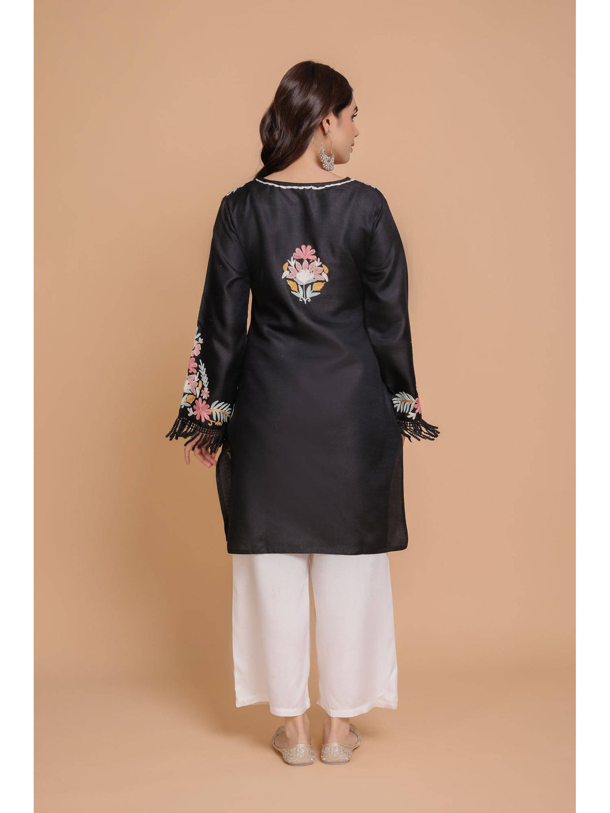 Falak Kashmiri Short Kurta - Black | KDG - view 2