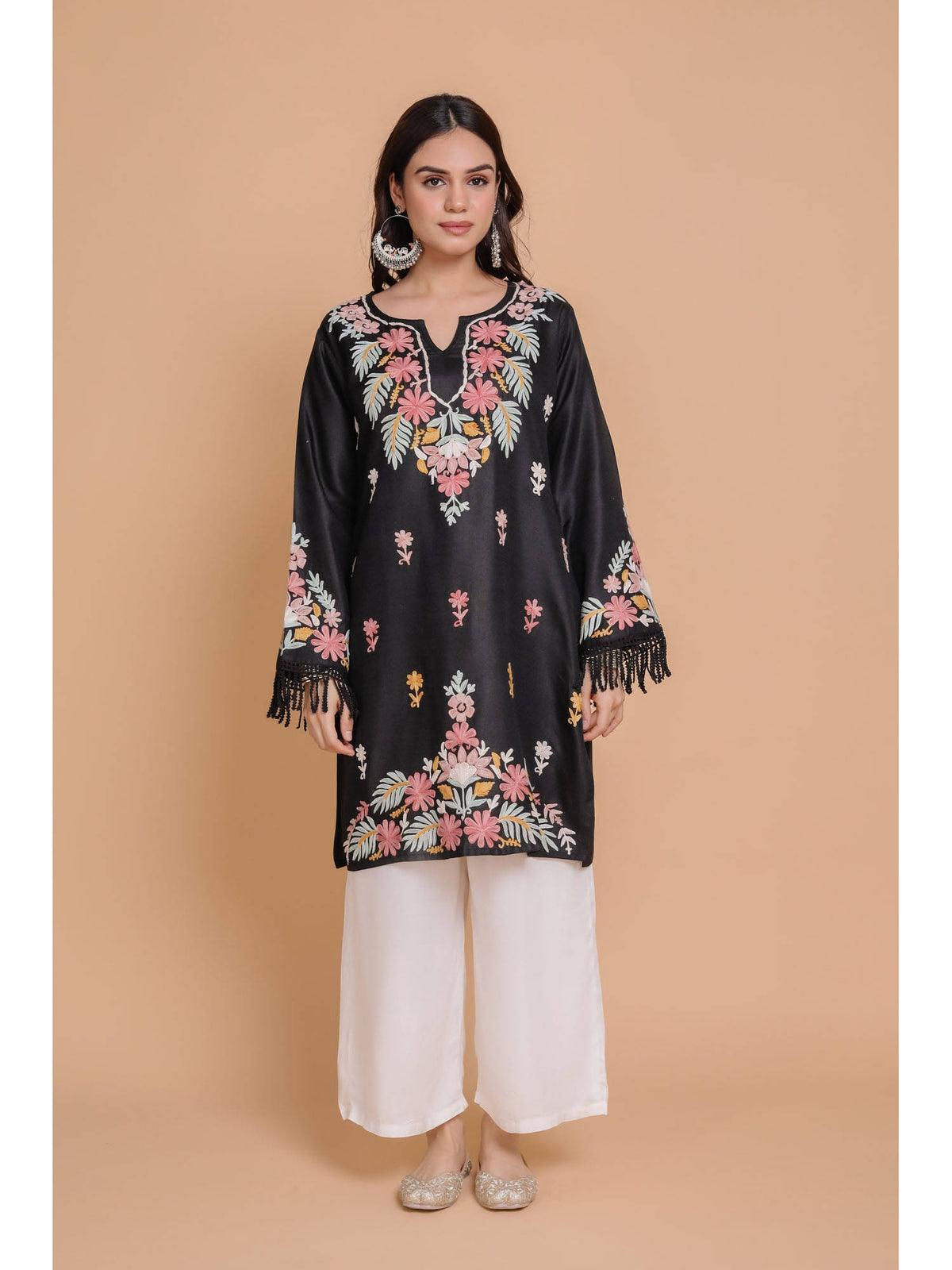 Falak Kashmiri Short Kurta - Black | KDG - view 6