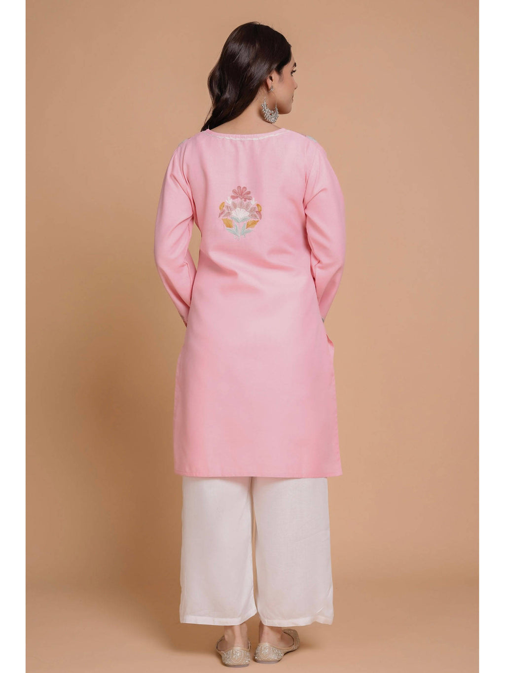 Falak Kashmiri Short Kurta - Pink | U3S - view 2