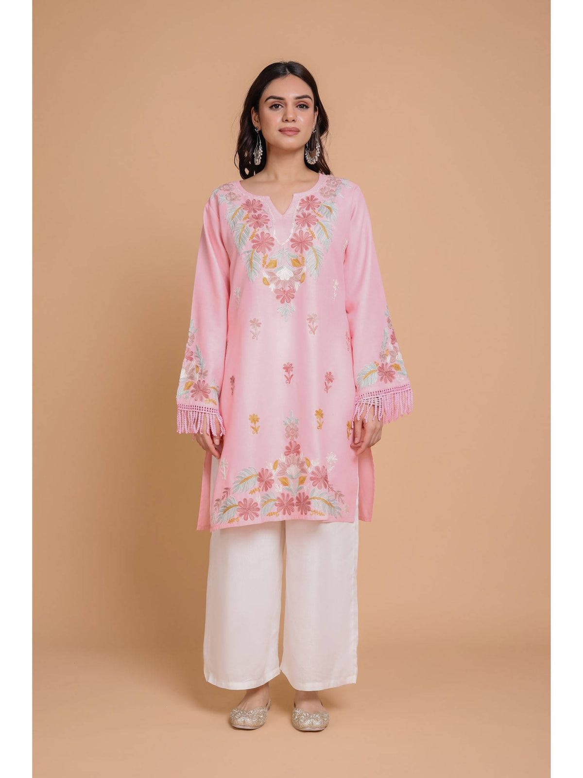 Falak Kashmiri Short Kurta - Pink | U3S - view 7
