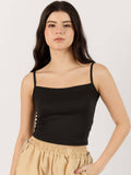Solid Black Basic Cami Street Style Top | TT98 - view 1
