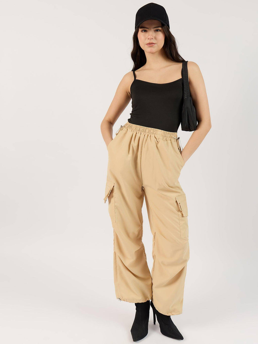Solid Black Basic Cami Street Style Top | TT98 - view 3