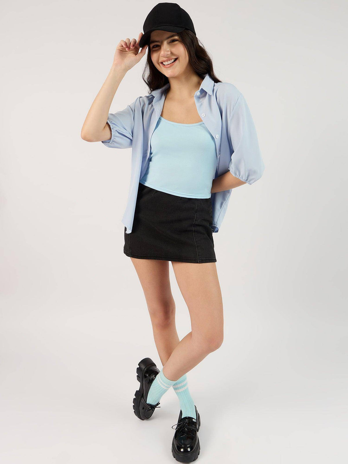 Solid Black Basic Cami Street Style Top | TT98 - view 15