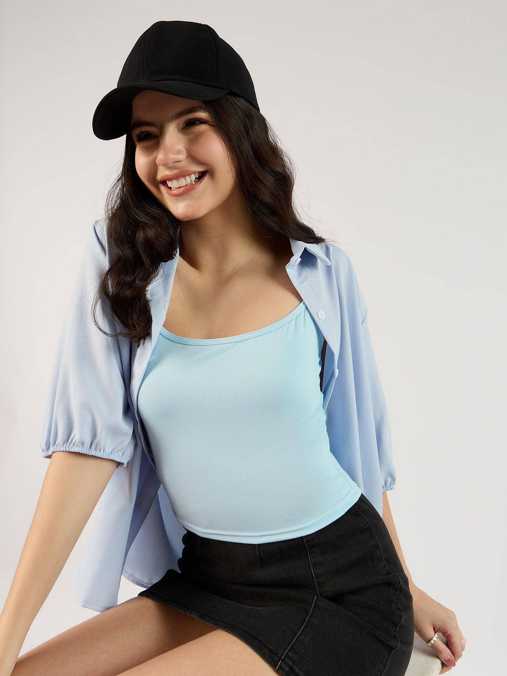 Solid Black Basic Cami Street Style Top | TT98 - view 16