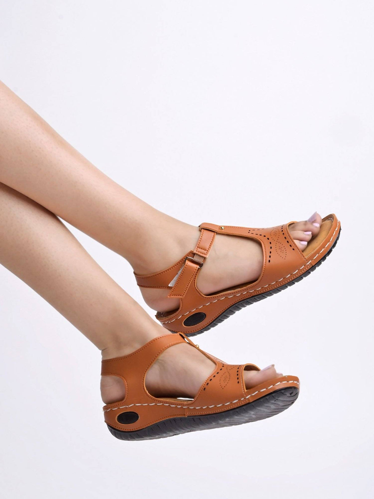 Women Cream-coloured Solid Sandals | SD89 - view 6