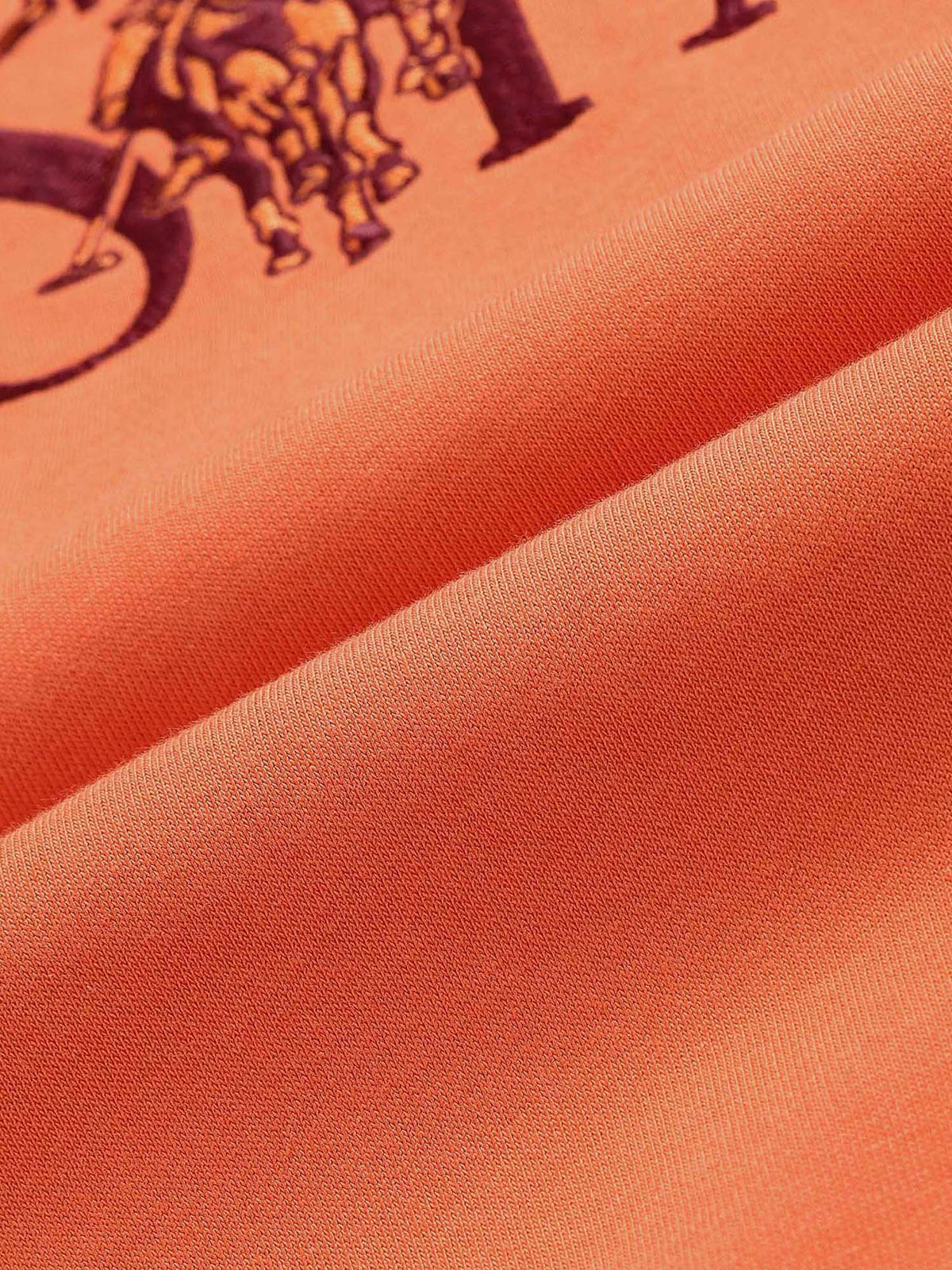 Brand Embroidered Drop Shoulder Sweatshirt - Orange | HD56 - view 2