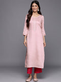 Grey Viscose (Dobby) Self Design With Zari Work Straight Kurta | U3S - view 7