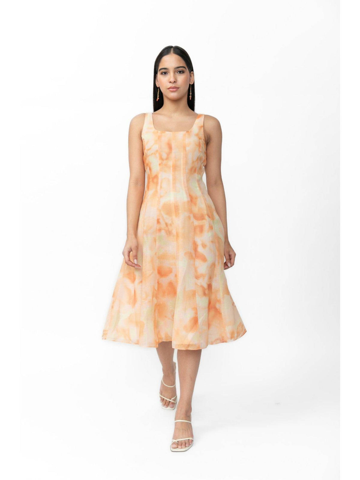 Printed Linen A-Line Dress | D56 - view 8