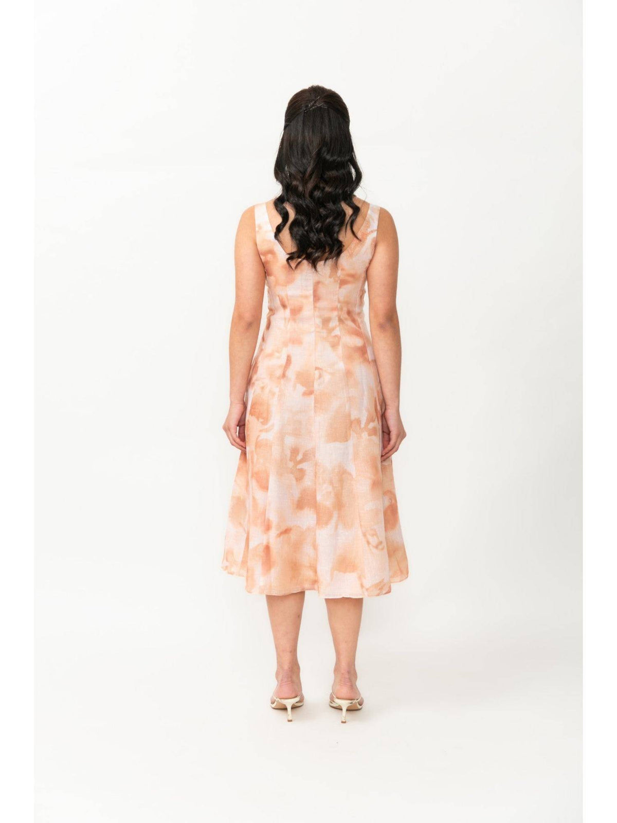 Printed Linen A-Line Dress | D56 - view 3