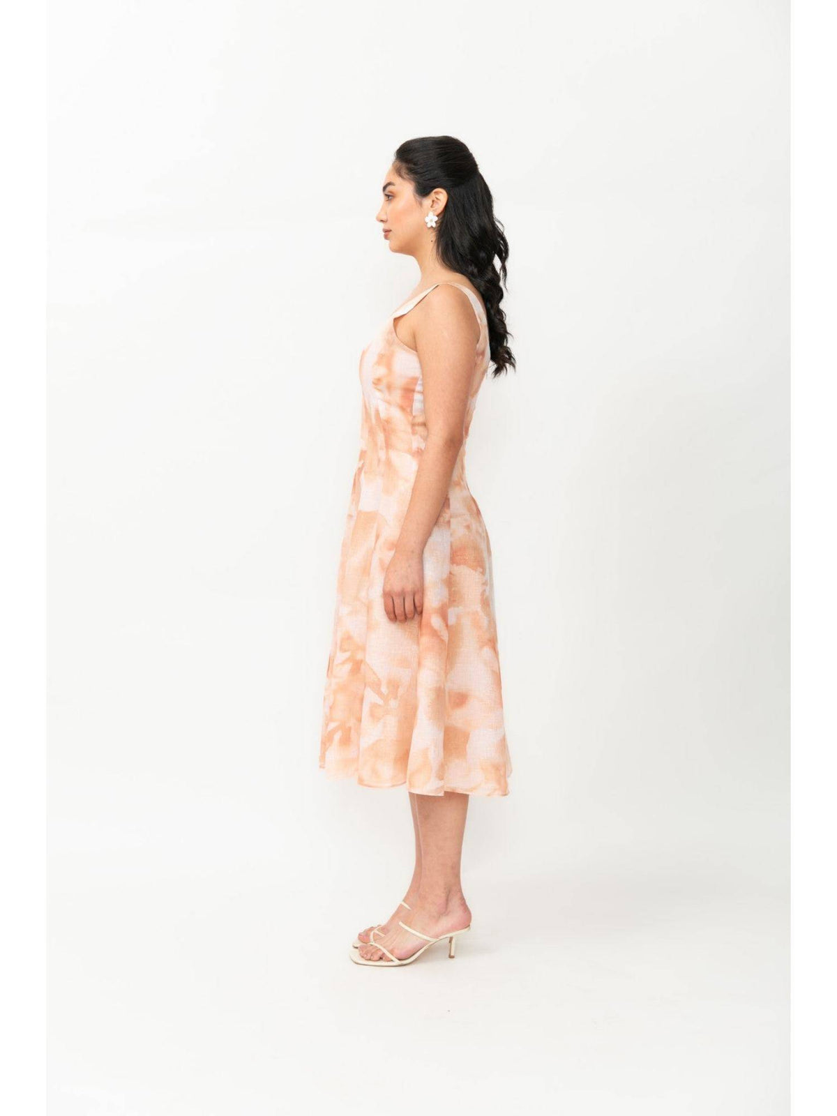Printed Linen A-Line Dress | D56 - view 4