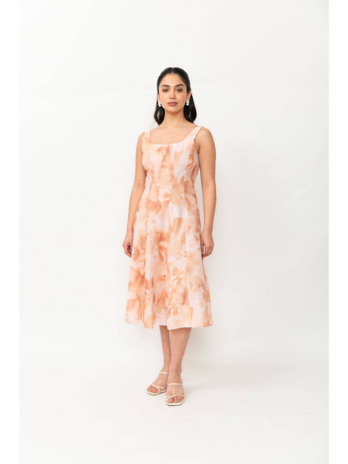Printed Linen A-Line Dress | D56 - view 5