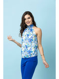 Georgette Floral Print Halter Neck Top | HT67 - view 1