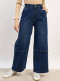Blue Solid Loose Fit Jeans | BG78 - view 1