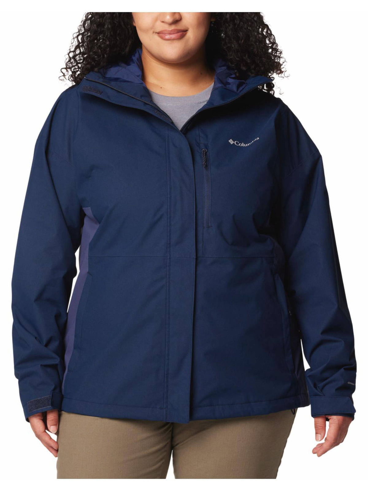 Womens Navy Omni-Tech Hikebound II Rain Jacket | JK12 - view 1