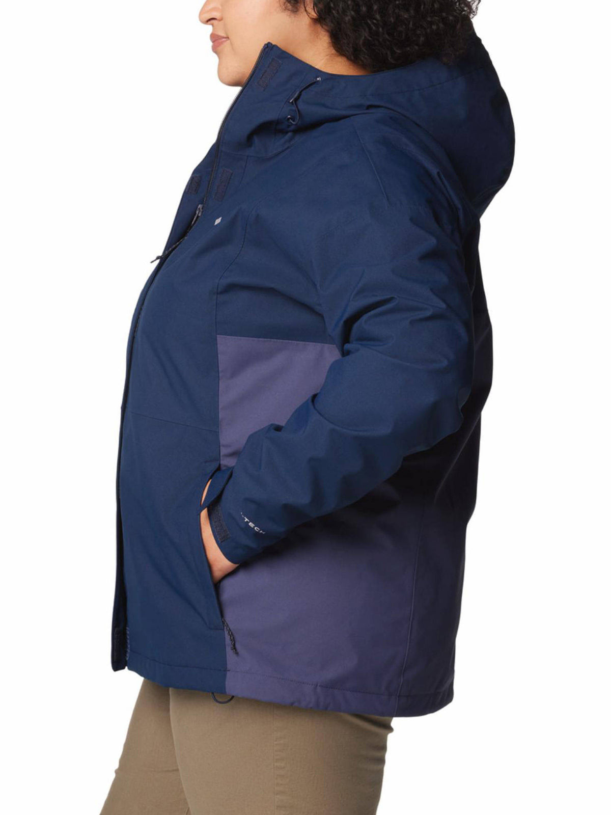 Womens Navy Omni-Tech Hikebound II Rain Jacket | JK12 - view 3
