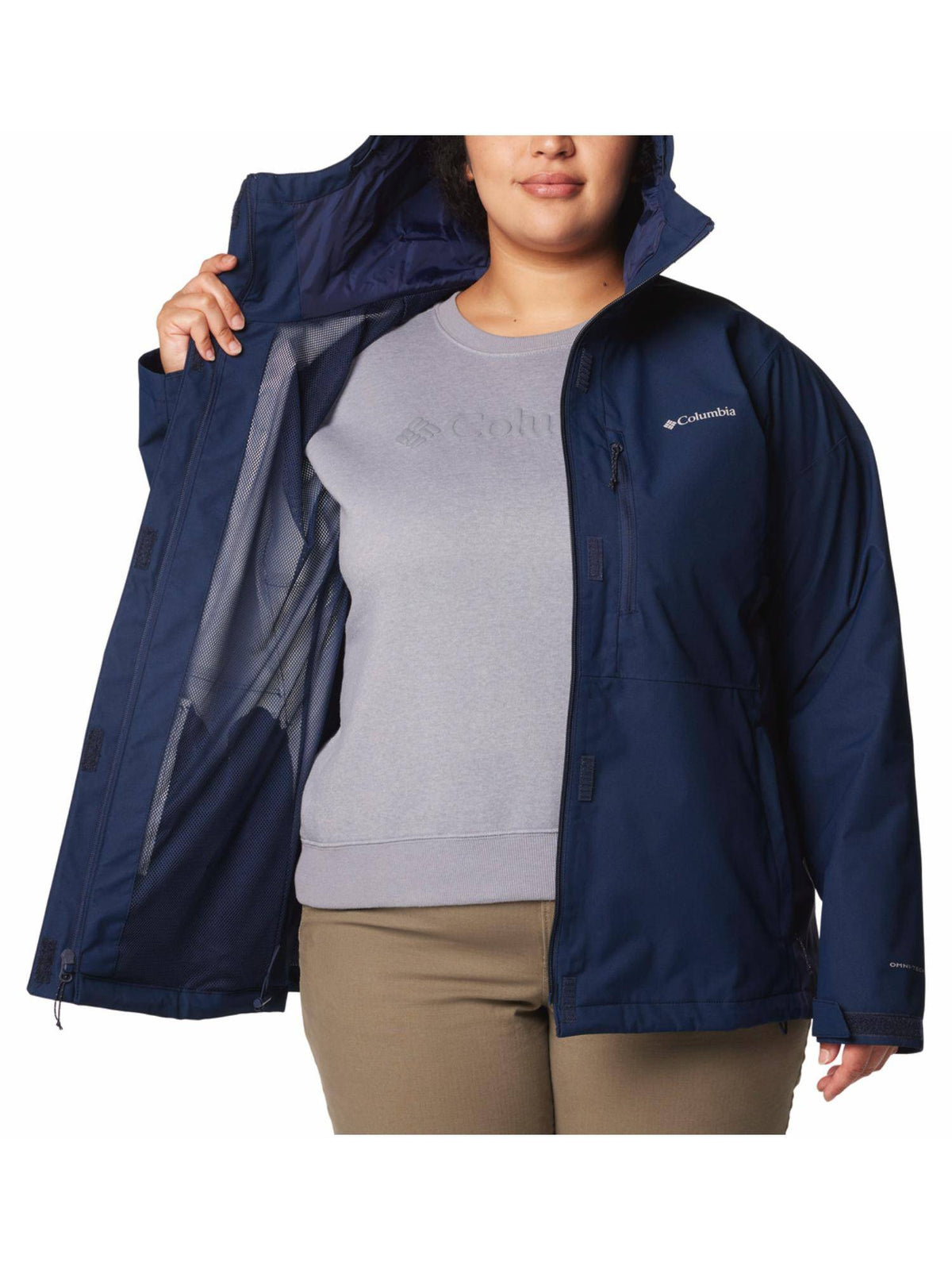 Womens Navy Omni-Tech Hikebound II Rain Jacket | JK12 - view 5