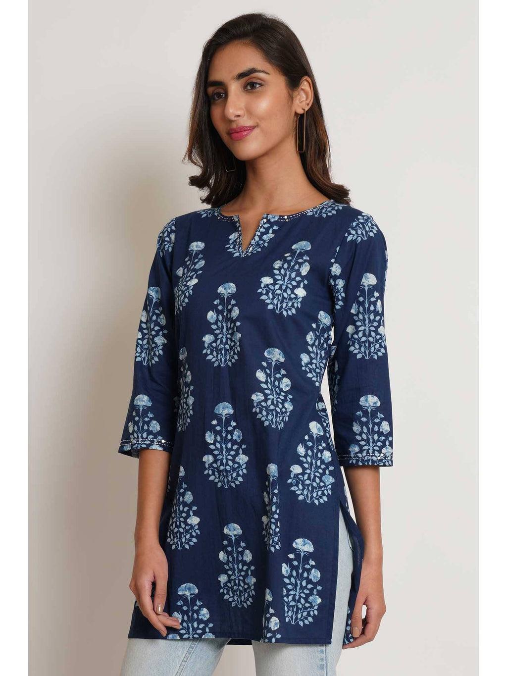 Floral Printed Short Kurta for Women | U3S - view 1
