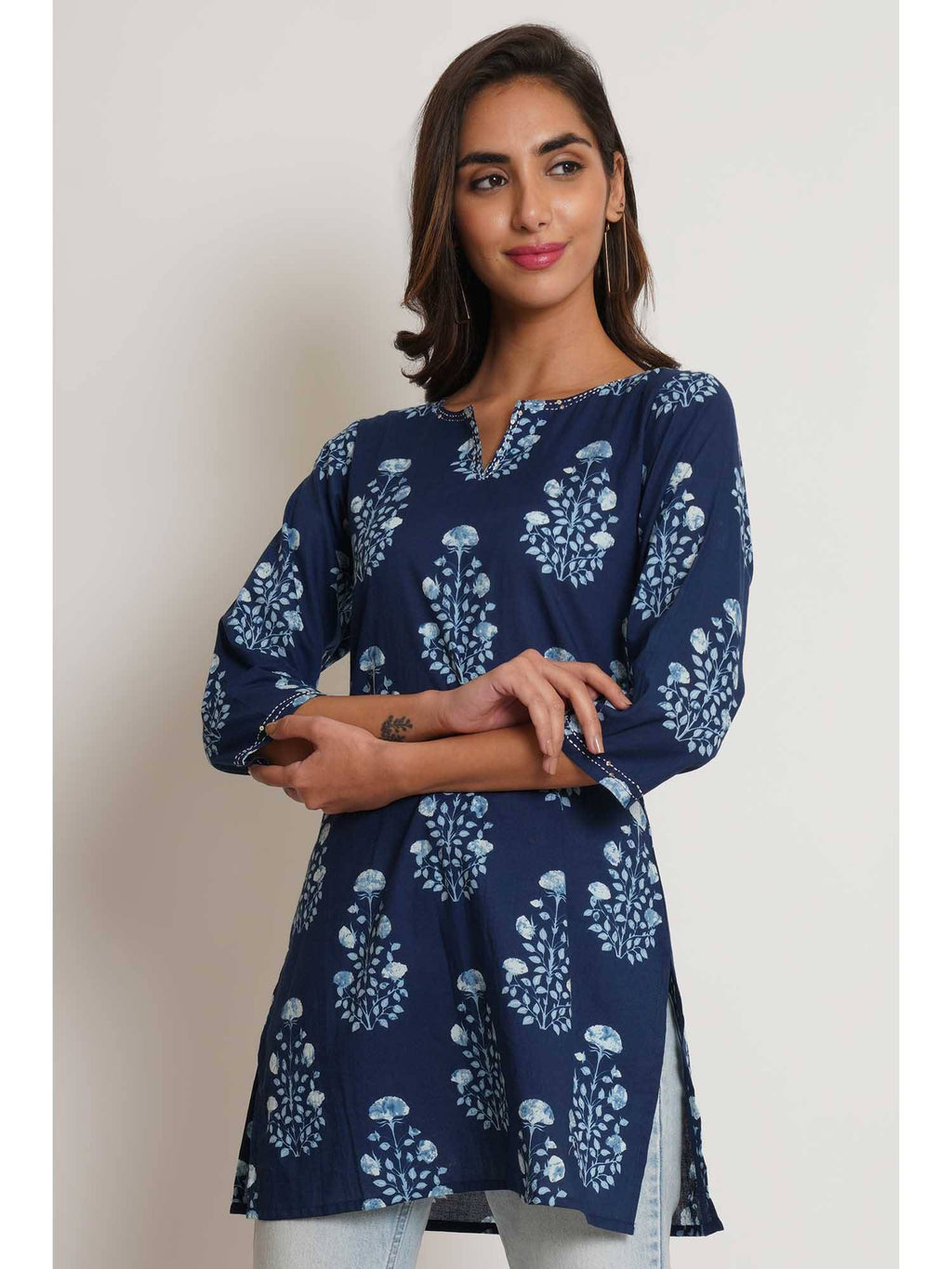 Floral Printed Short Kurta for Women | U3S - view 2