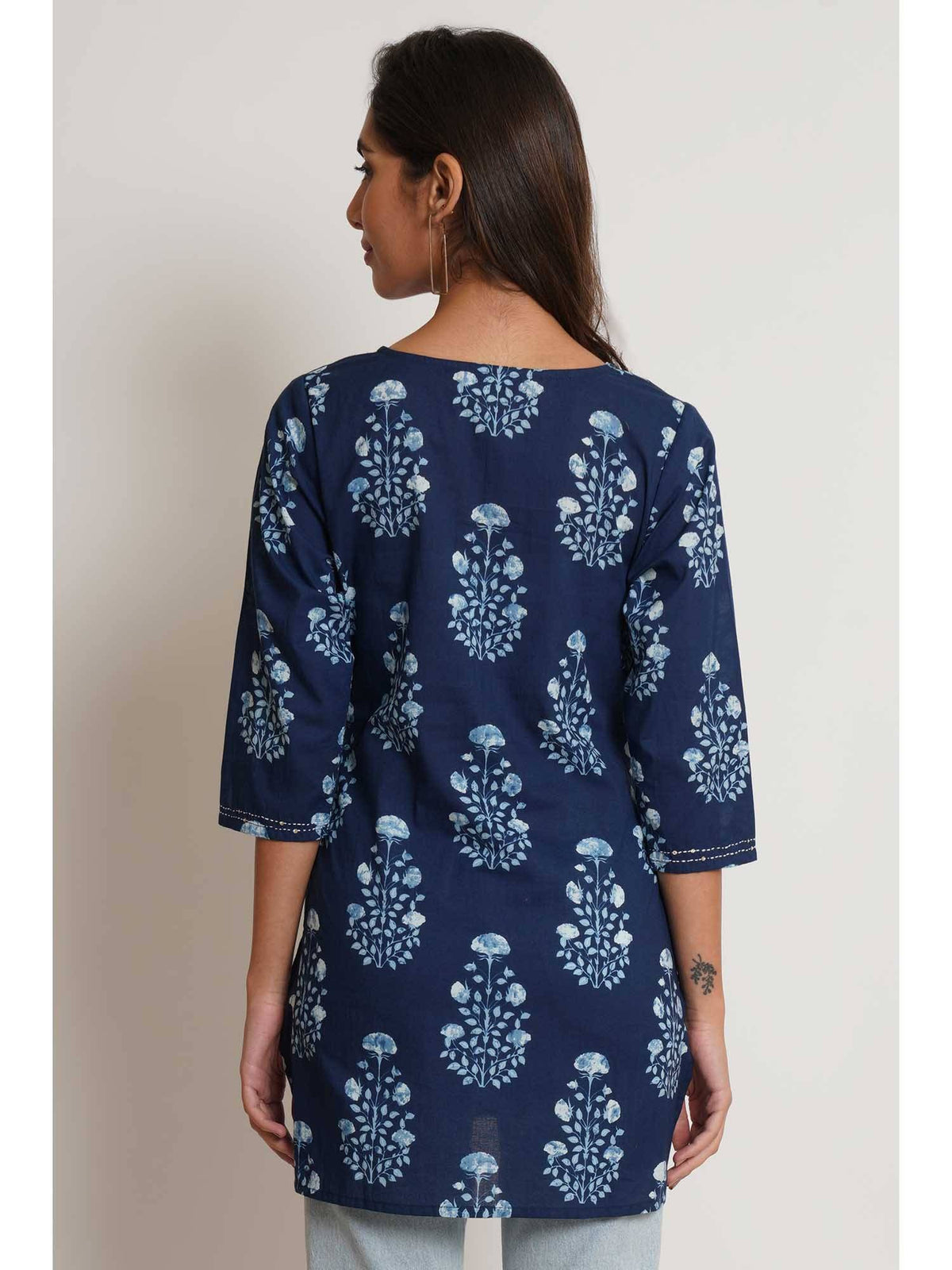 Floral Printed Short Kurta for Women | U3S - view 4