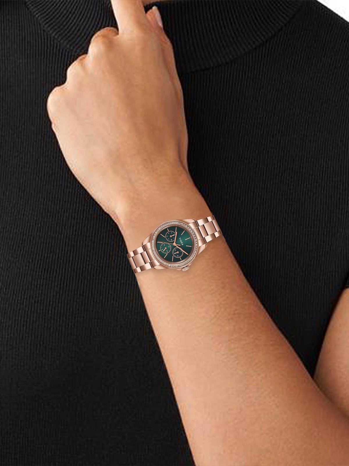 Round 21mm Green Dial Analog Women Watch - TW000Z402 | W92 - view 3