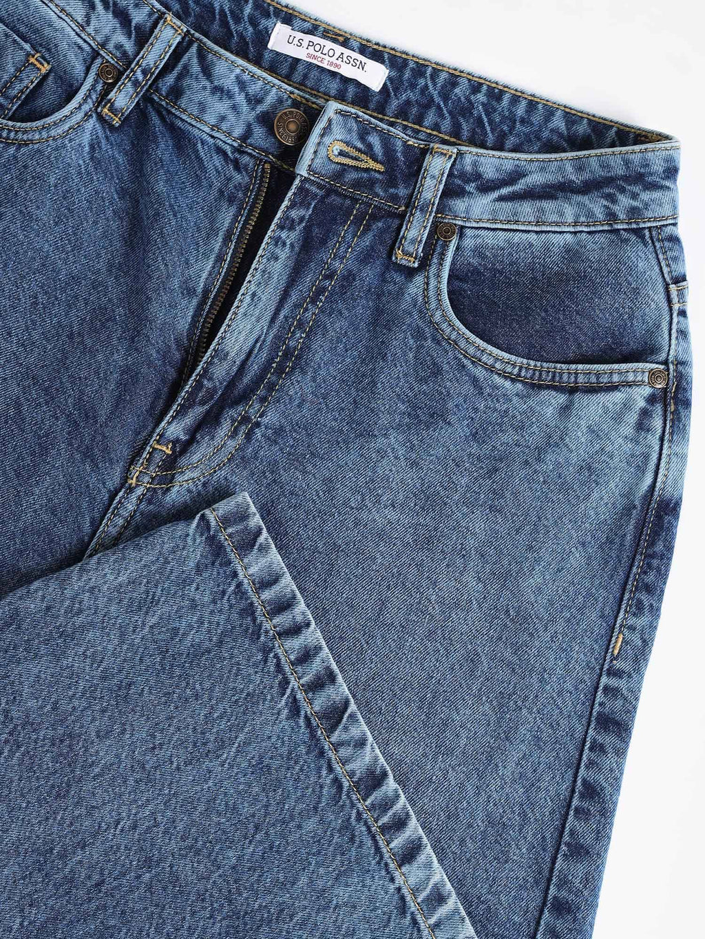 Wide Leg Mid Rise Jeans Blue | WL90 - view 2