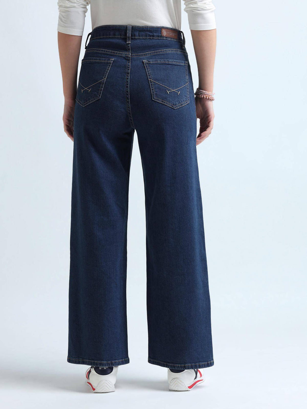 Women Wide Leg Fit Blue Jeans | WL90 - view 5