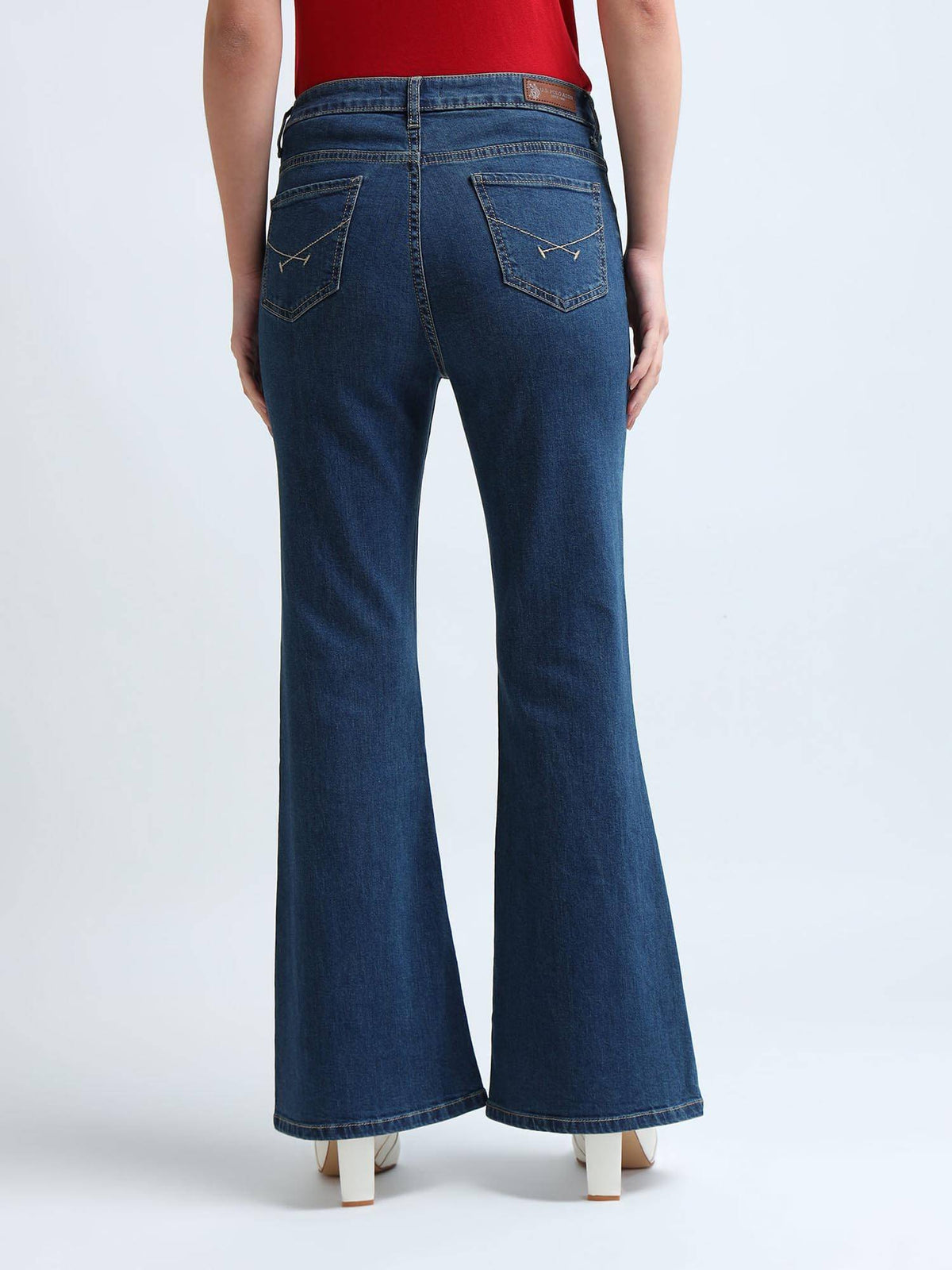Women Floor Bootcut Fit Navy Blue Jeans | BT10 - view 5