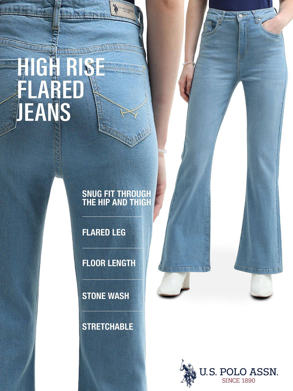 Flared Fit Blue Jeans | BG78 - view 6