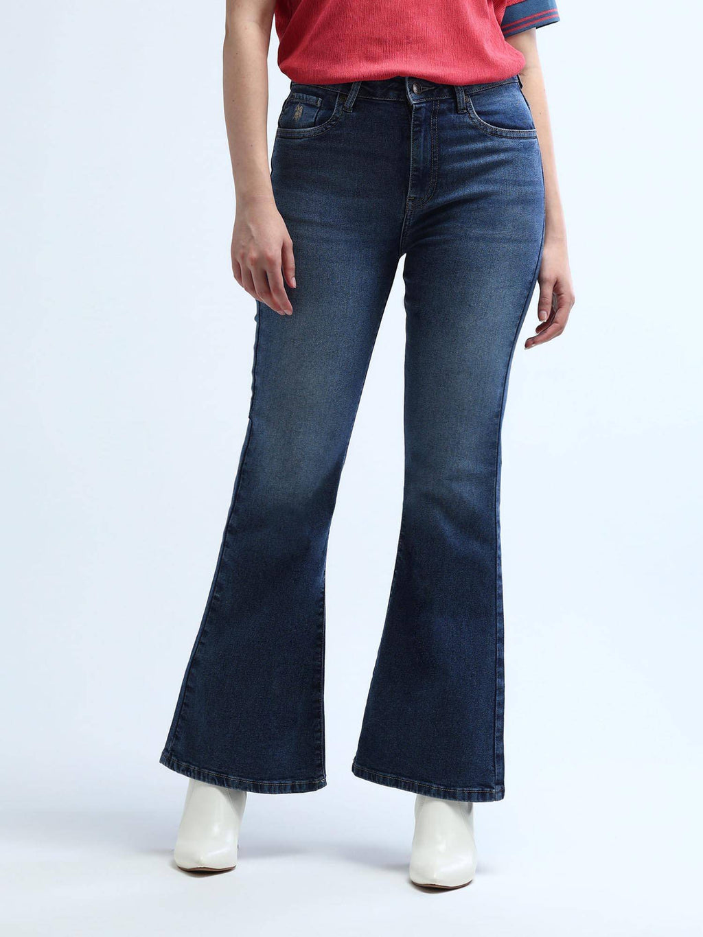 Navy Blue High Rise Extreme Flare Jeans | BT10 - view 3