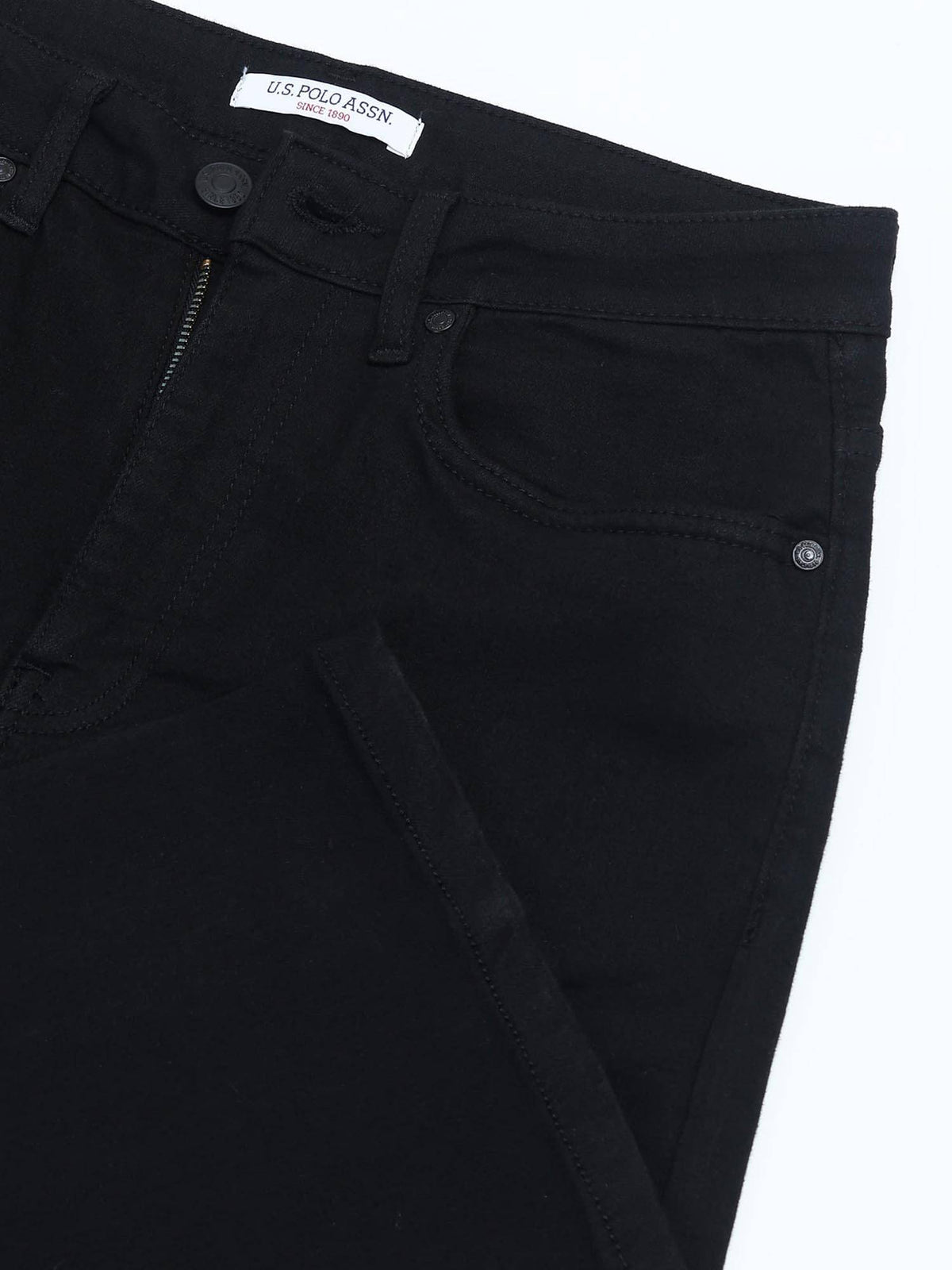 Dark Black High Rise Stretchable Baggy Jeans | BG78 - view 2