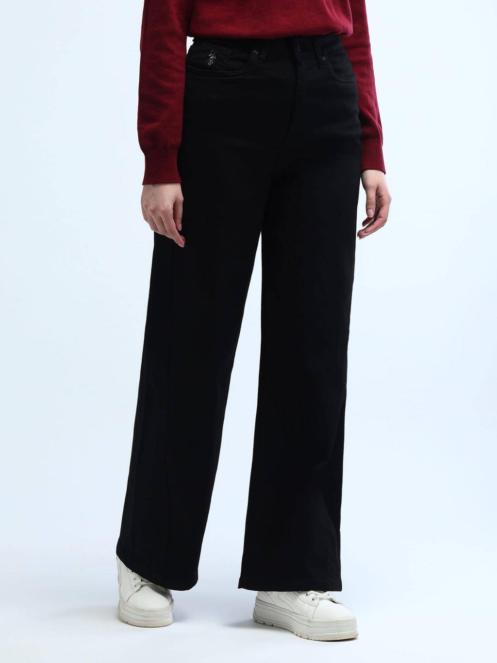 Dark Black High Rise Stretchable Baggy Jeans | BG78 - view 3