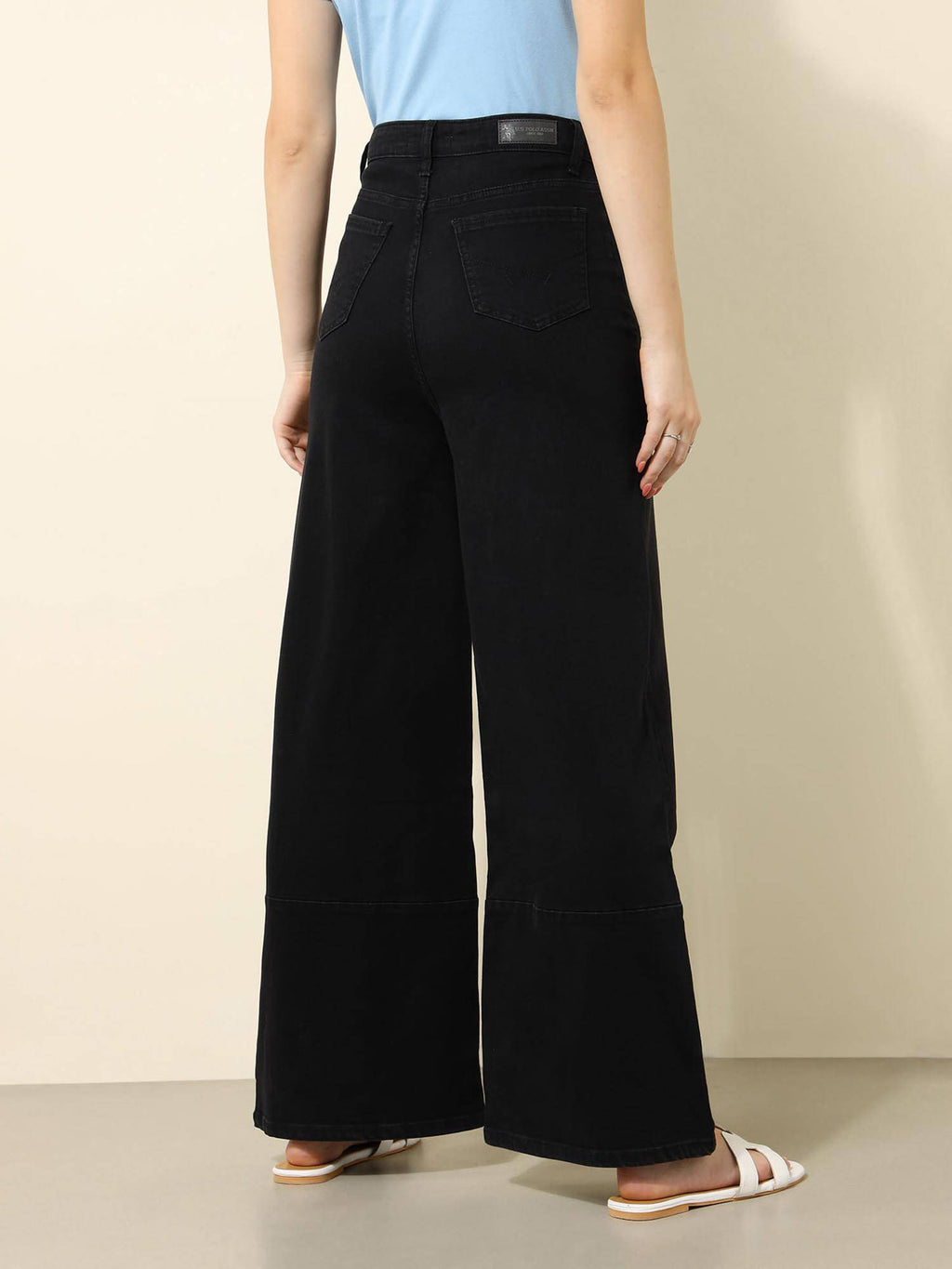 Black High Rise Wide Leg Jeans | WL90 - view 5