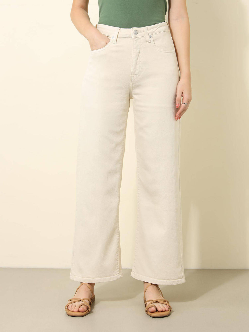 White High Rise Wide Leg Jeans | WL90 - view 6