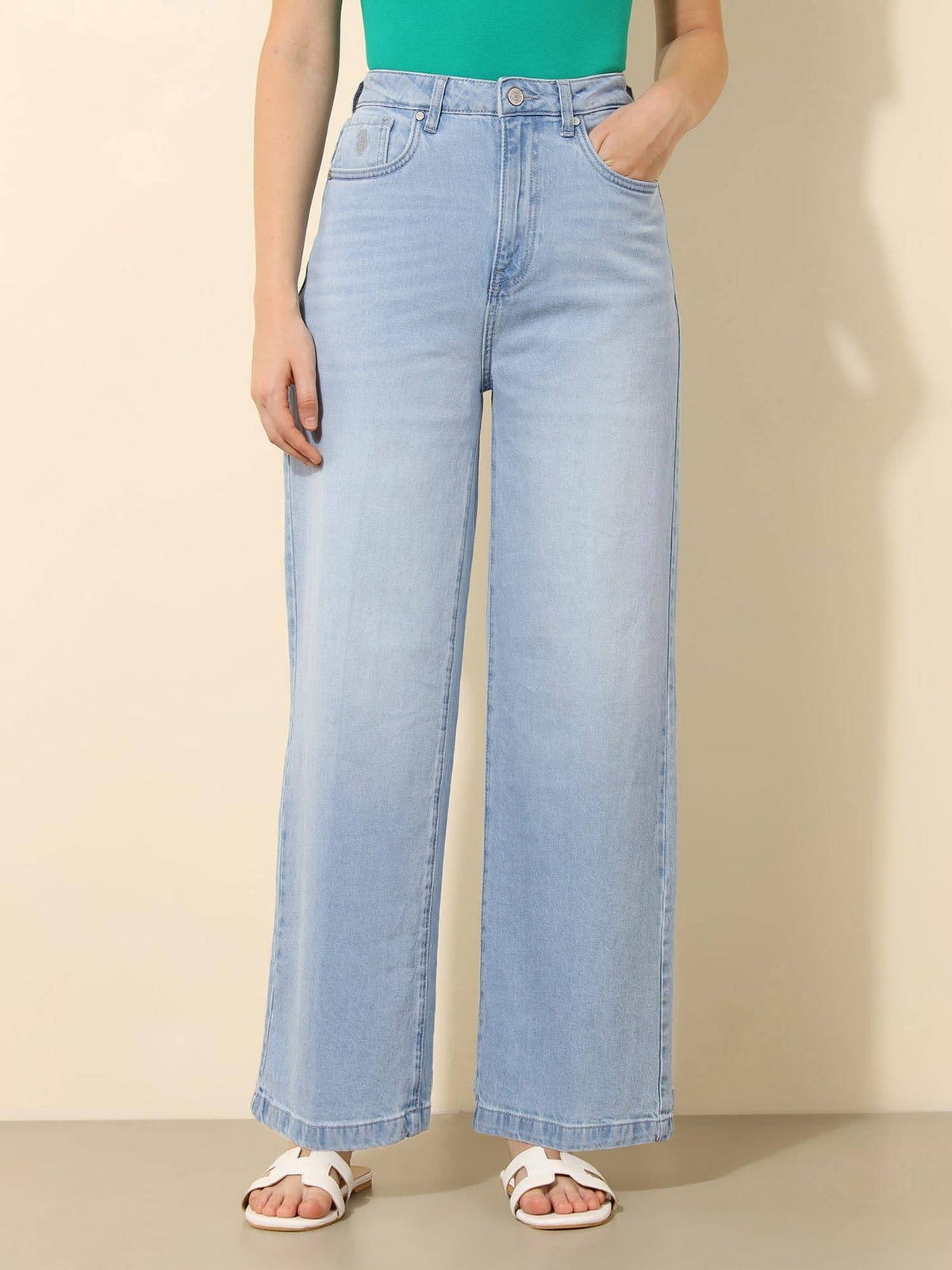 High Rise Wide Leg Blue Jeans | U89 - view 6
