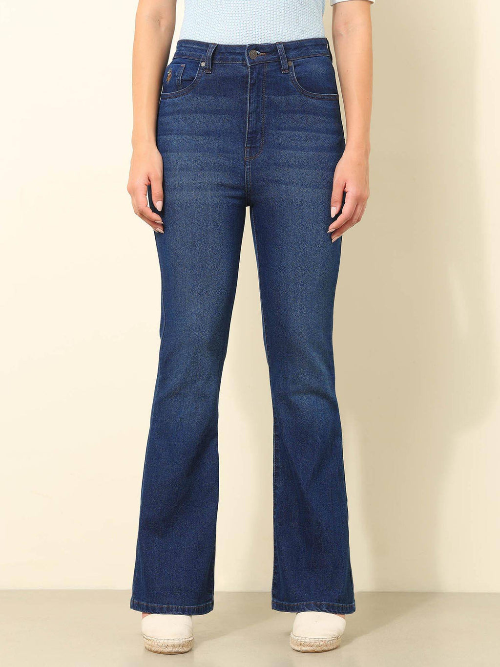 Blue Solid Bootcut Fit Jeans | BT10 - view 6