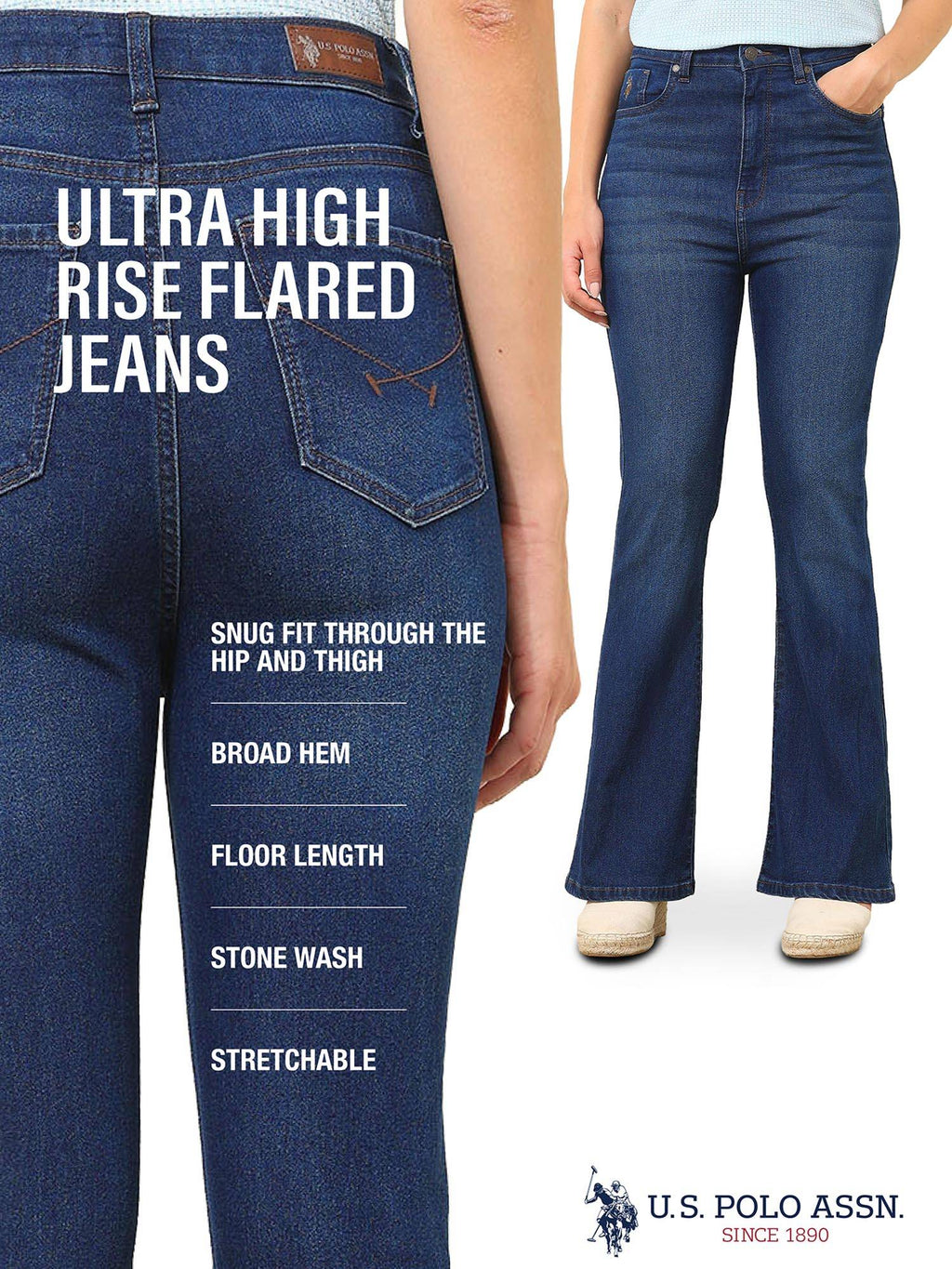Blue Solid Bootcut Fit Jeans | BT10 - view 7