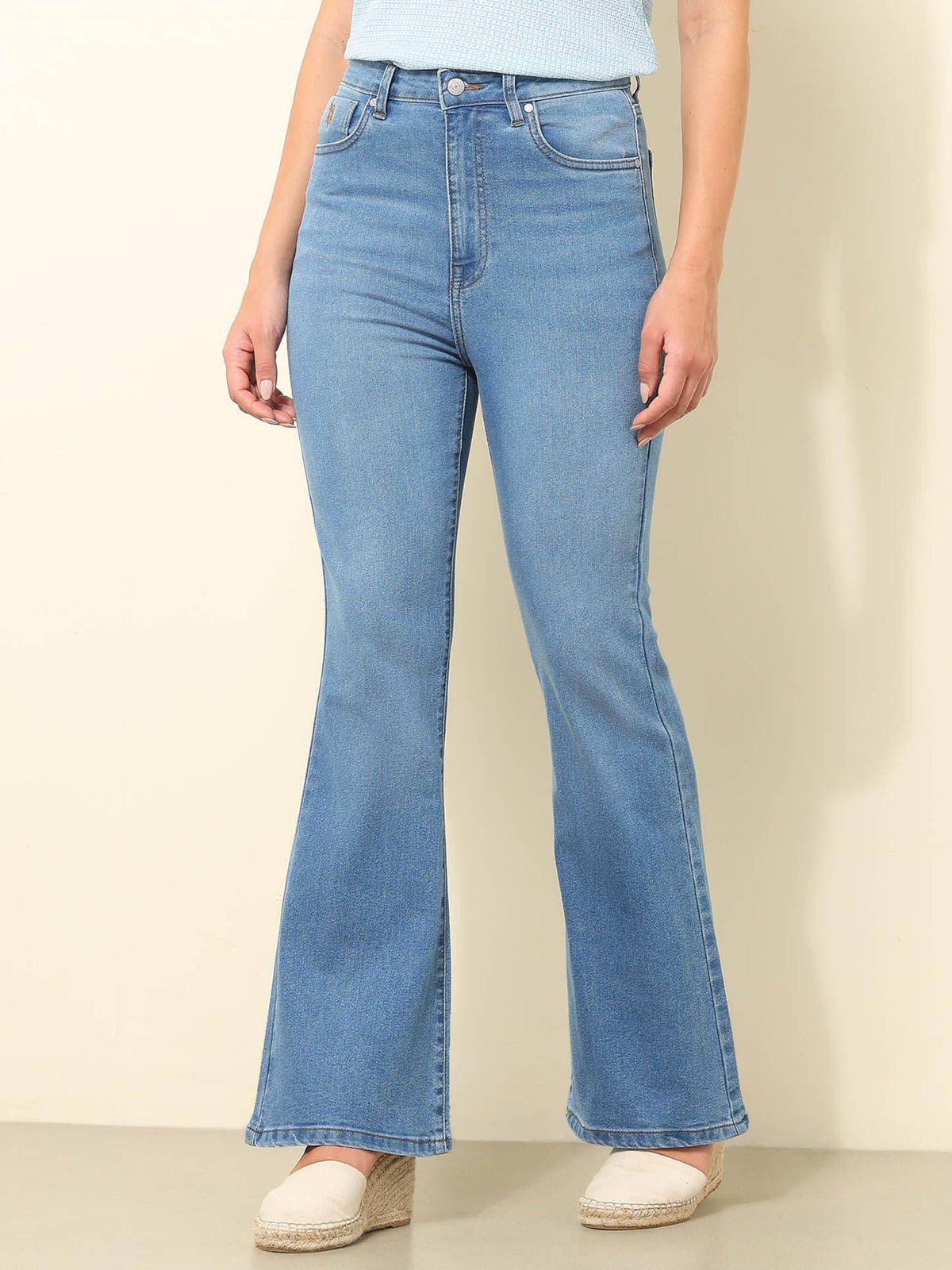 Blue Solid Bootcut Fit Jeans | BG78 - view 3