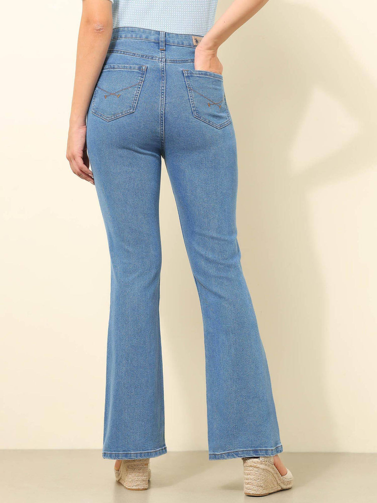 Blue Solid Bootcut Fit Jeans | BG78 - view 5