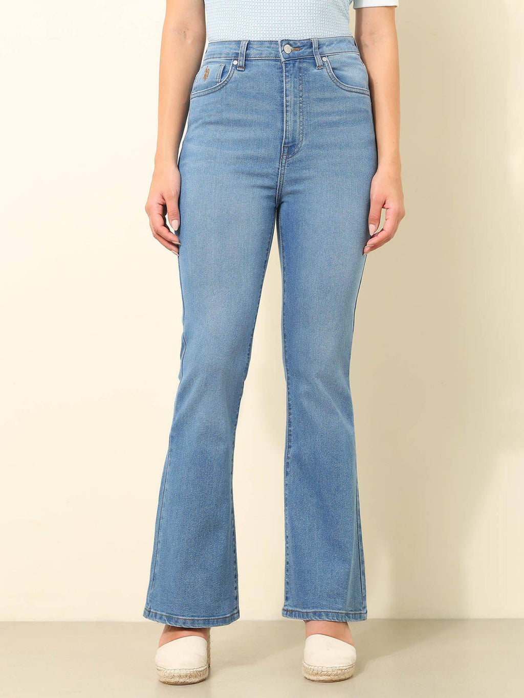 Blue Solid Bootcut Fit Jeans | BG78 - view 6