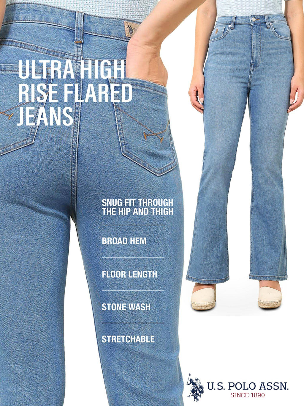 Blue Solid Bootcut Fit Jeans | BG78 - view 7