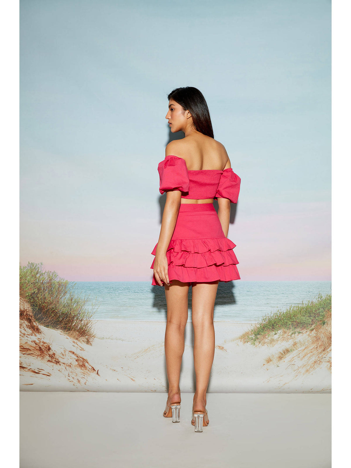 Pink Off Shoulder Bow Top | CT61 - view 3
