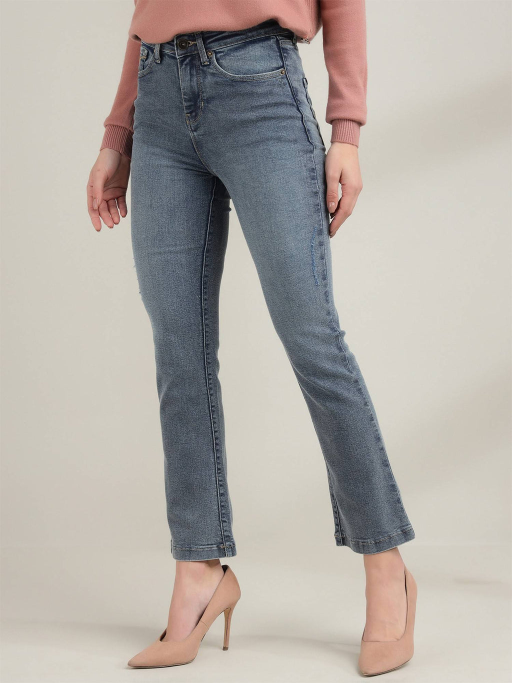 Blue Comfort Boot Cut High-Rise Stretchable Jeans | BT10 - view 3