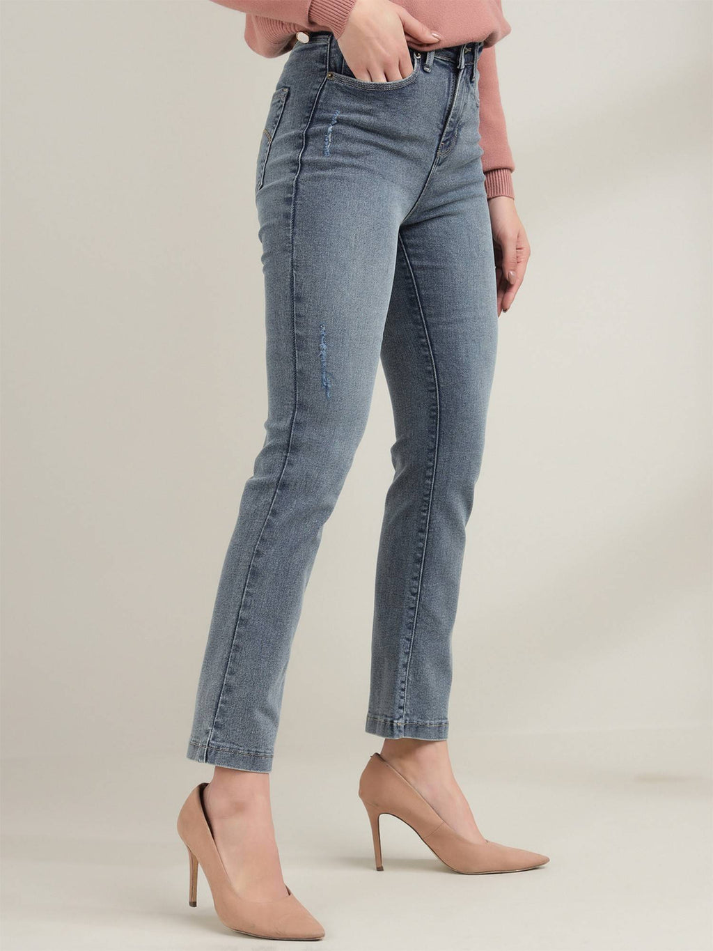 Blue Comfort Boot Cut High-Rise Stretchable Jeans | BT10 - view 4